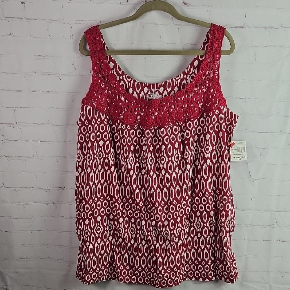 JMS Purple & White Sleeveless Top